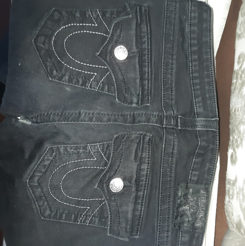 True religion Jean's skinny flap black sn gry 28